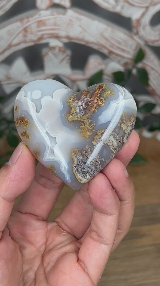Scenic Moss Agate Heart