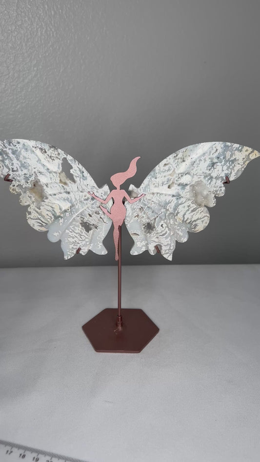 Blue Plume Agate Fairy Wings