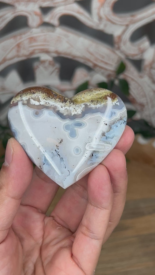 Scenic Moss Agate Heart