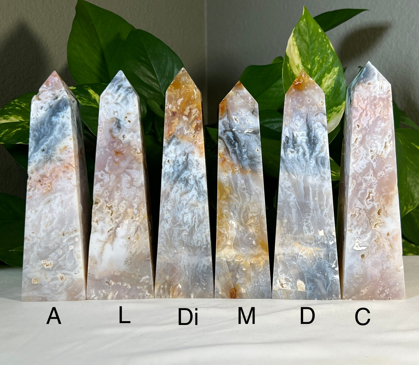 Rainbow Plume Agate Towers