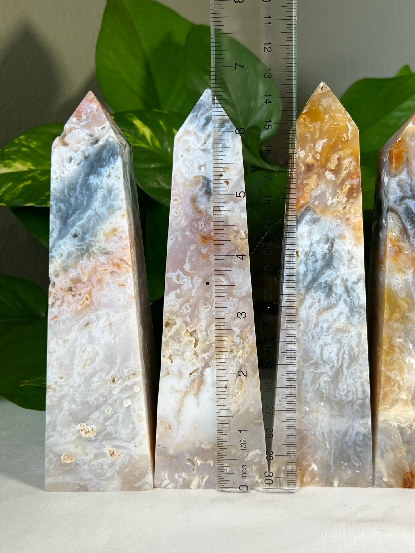 Rainbow Plume Agate Towers