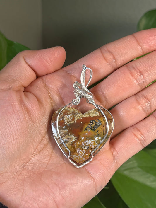 Ocean Jasper Heart Pendant