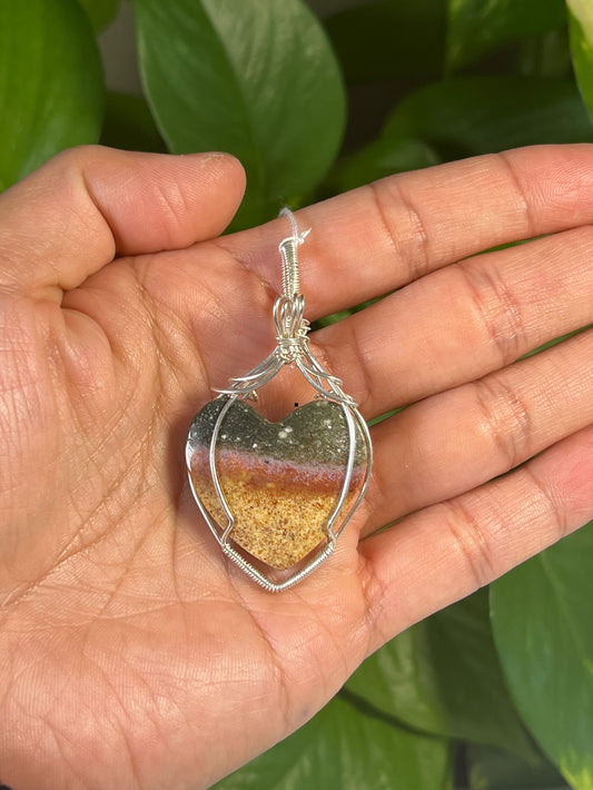 Ocean Jasper Heart Pendant