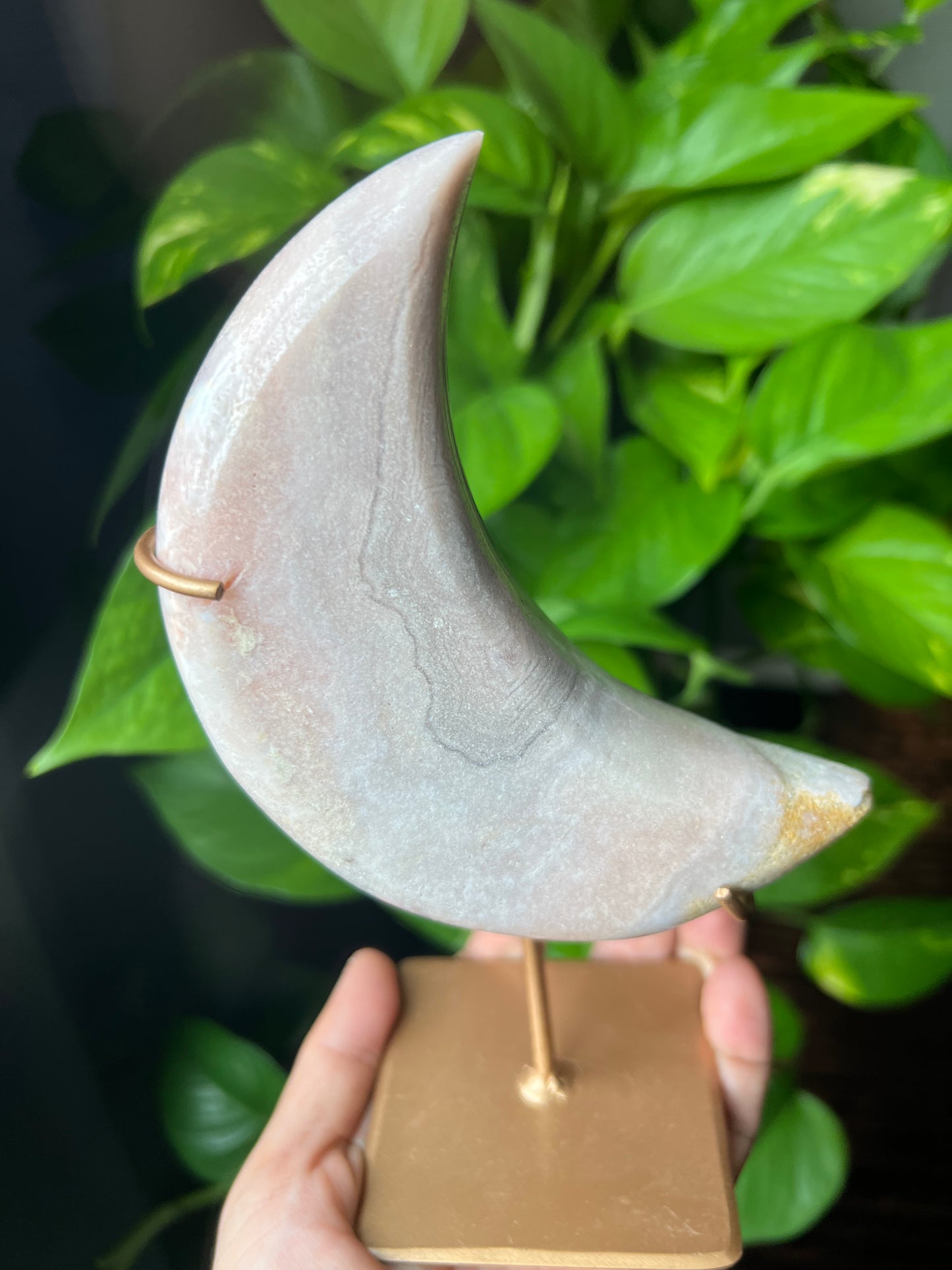 Pink Amethyst Crescent Moon 🌙