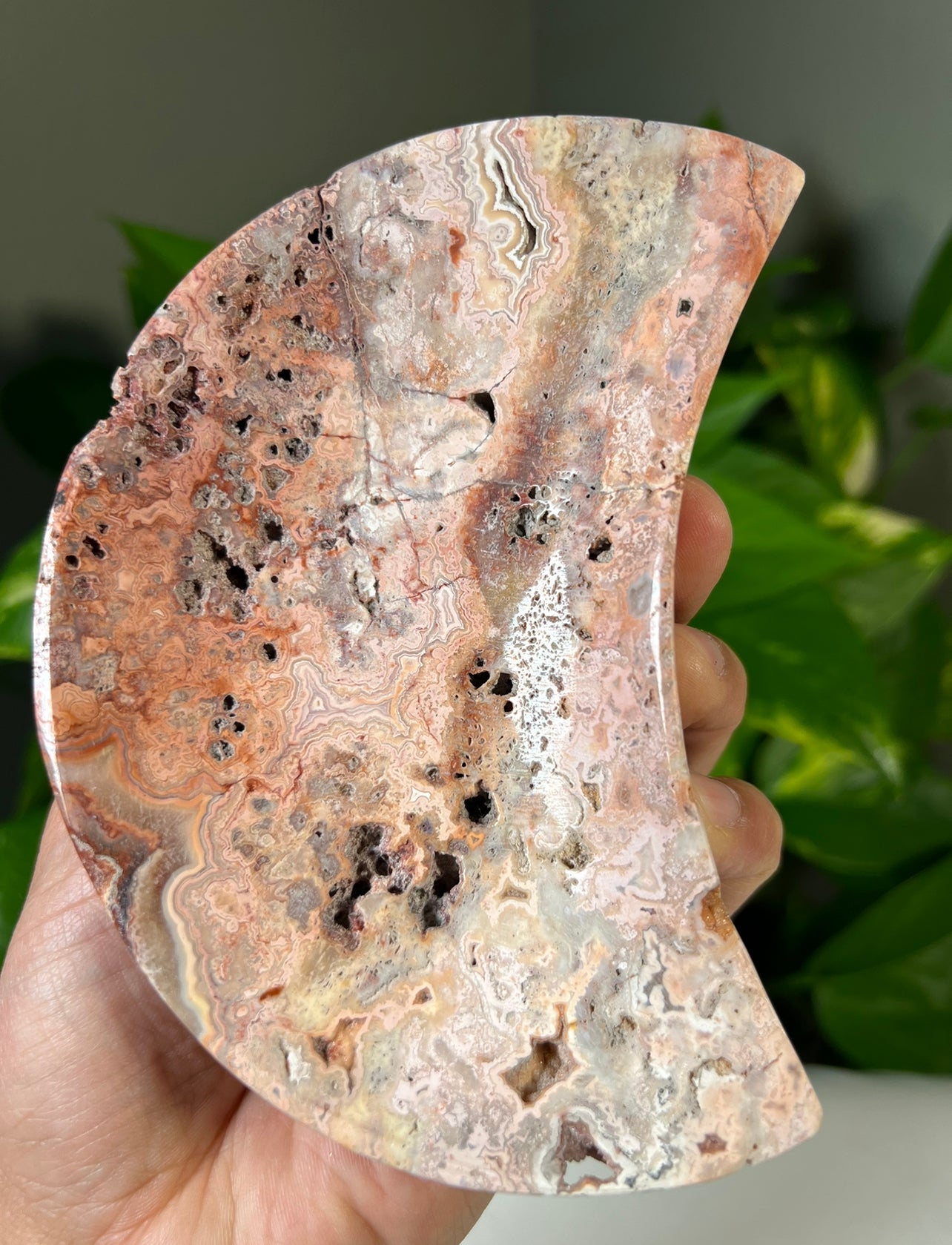 Crazy Lace Agate Moon Bowls
