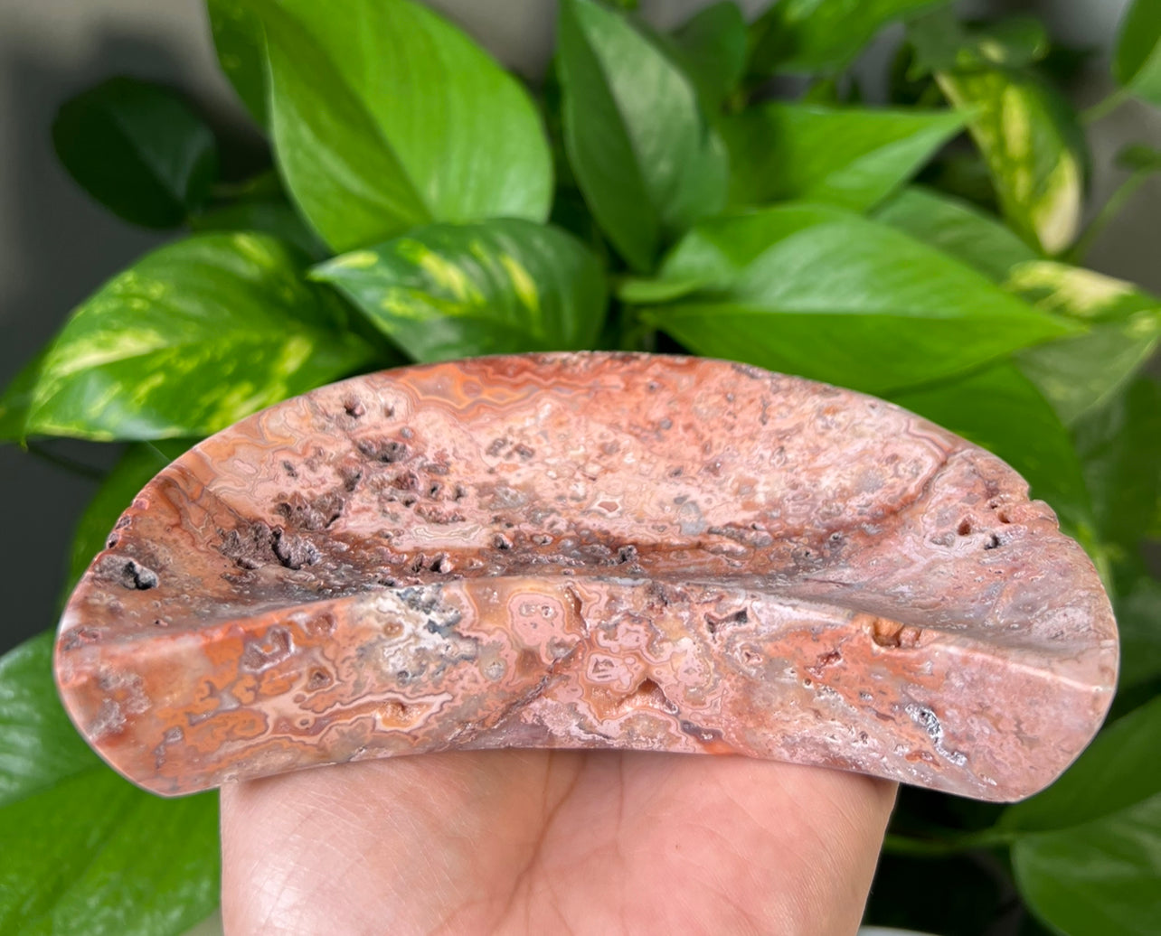 Crazy Lace Agate Moon Bowls