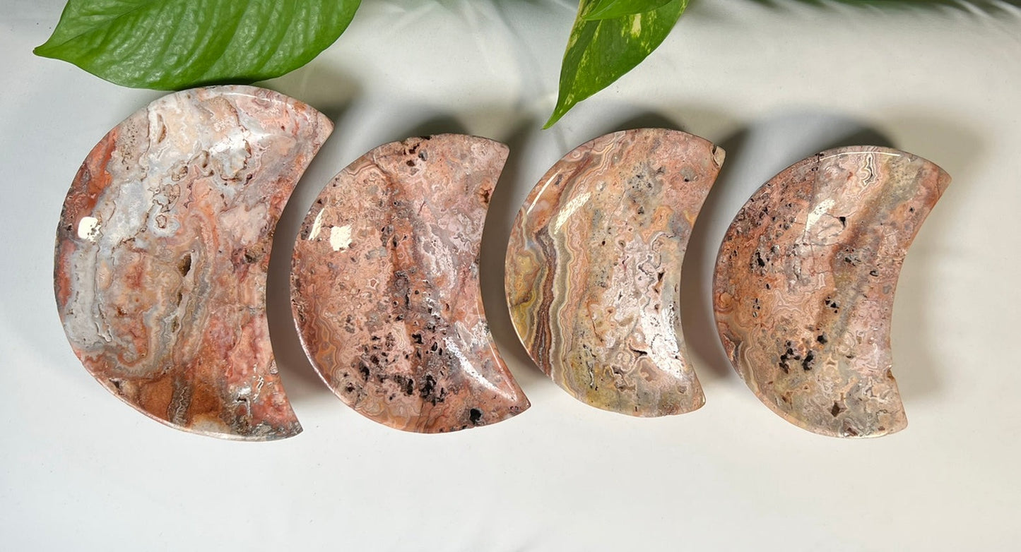 Crazy Lace Agate Moon Bowls