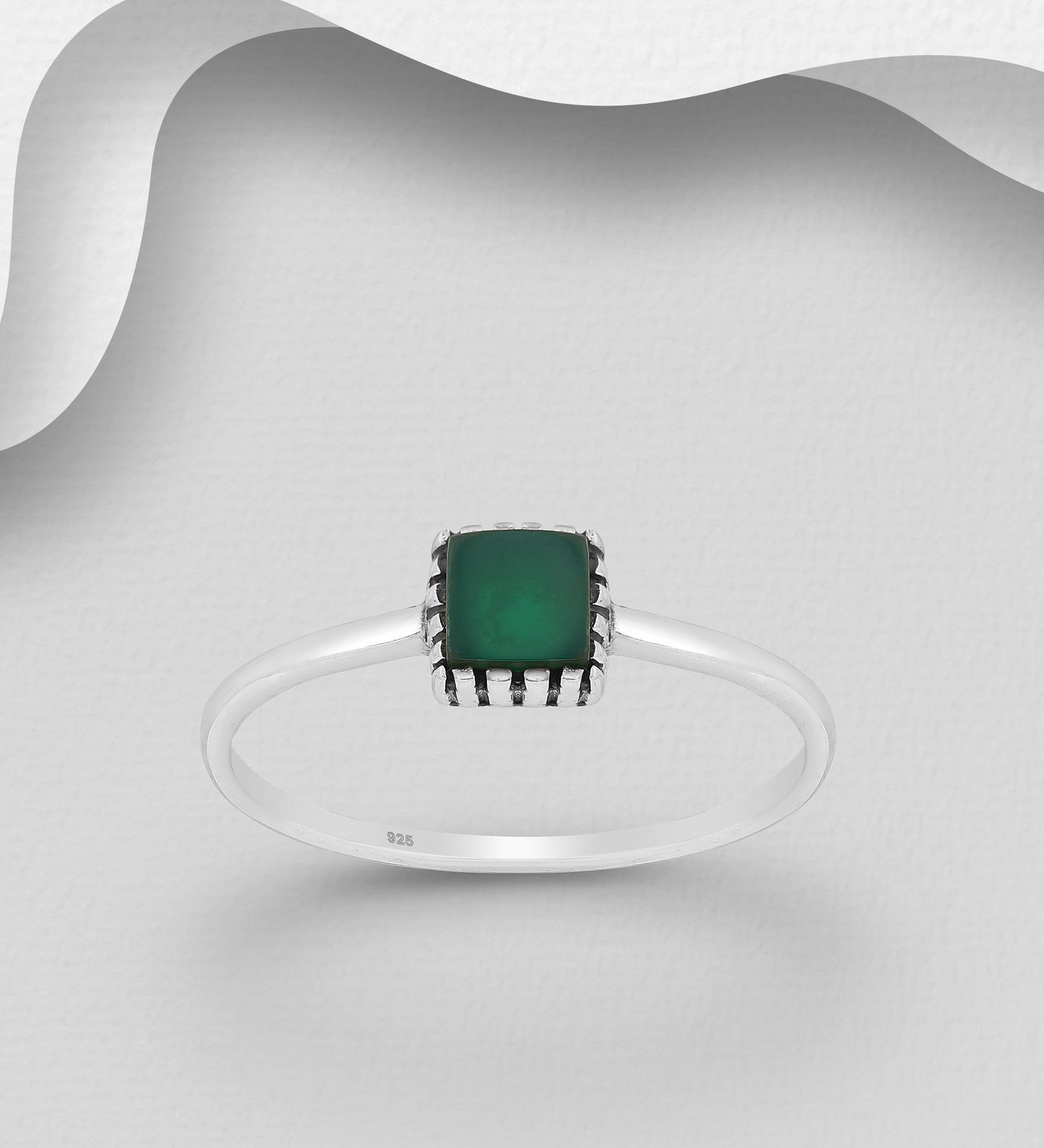 Green Agate Ring